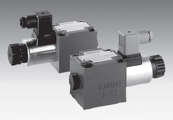Directional poppet valves with solenoid operation 